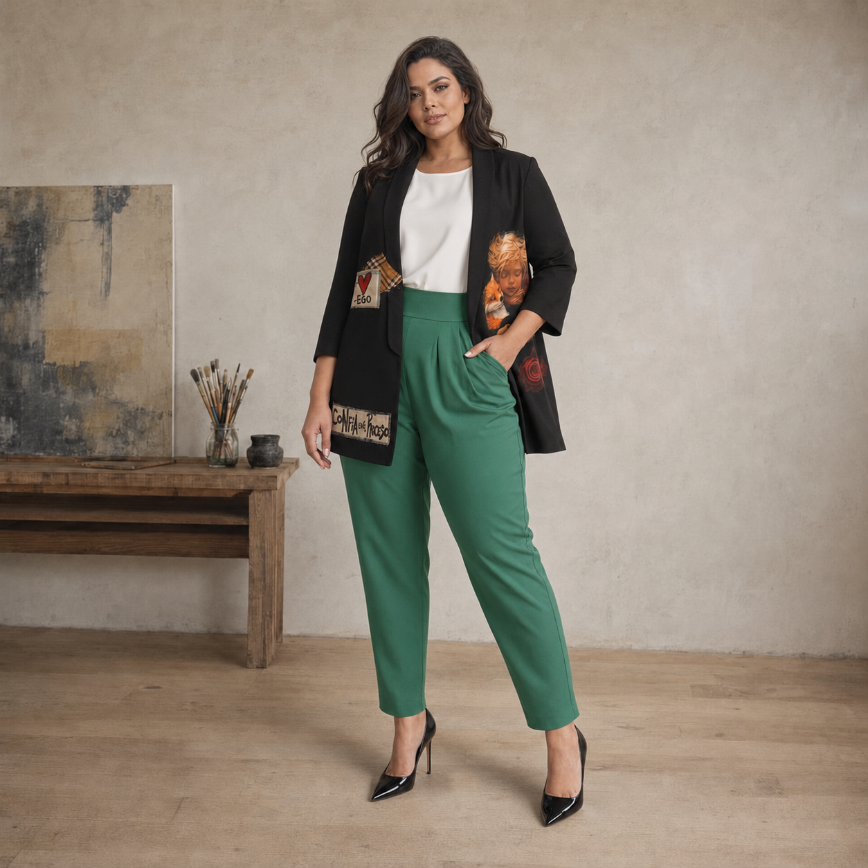 Pantalón de Punto Crepé Elastizado | Se Adapta Hasta XL