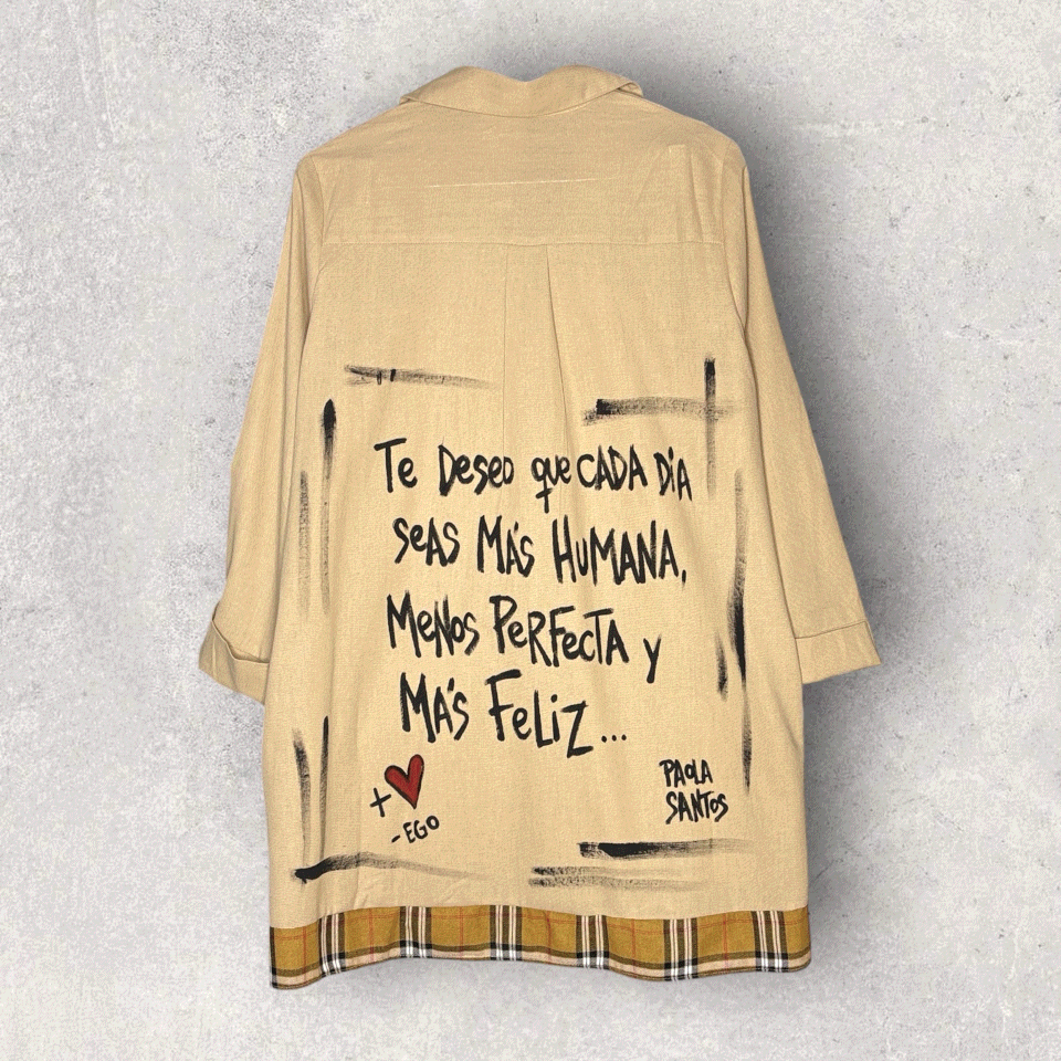 Camisa oversize lino y algodón – “Sé más humana, menos perfecta”
