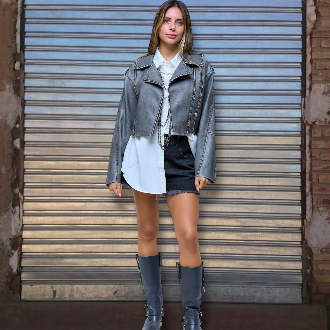 Campera de cuero vegano