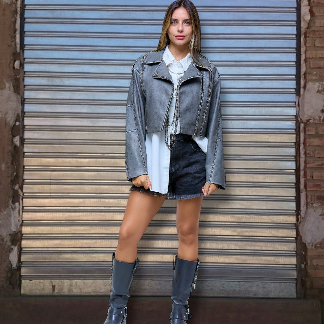 Campera de cuero vegano