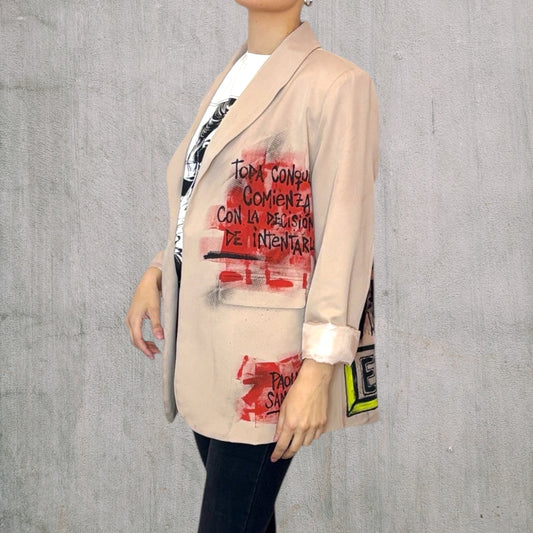 Blazer “Amor” pintado a mano
