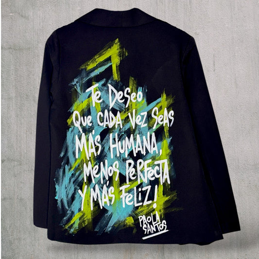 Blazer “Más Humana” pintado a mano
