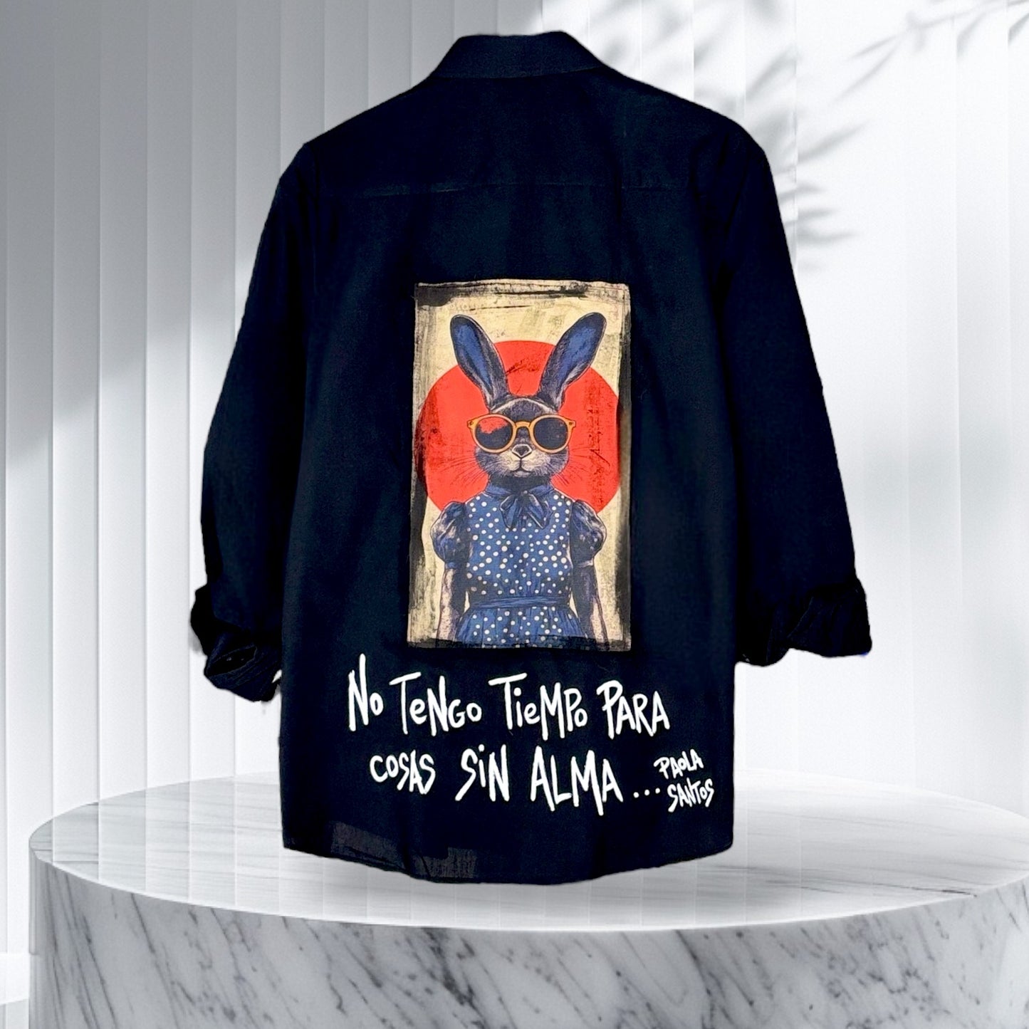Camisa popelina negra – “No tengo tiempo para cosas sin alma”