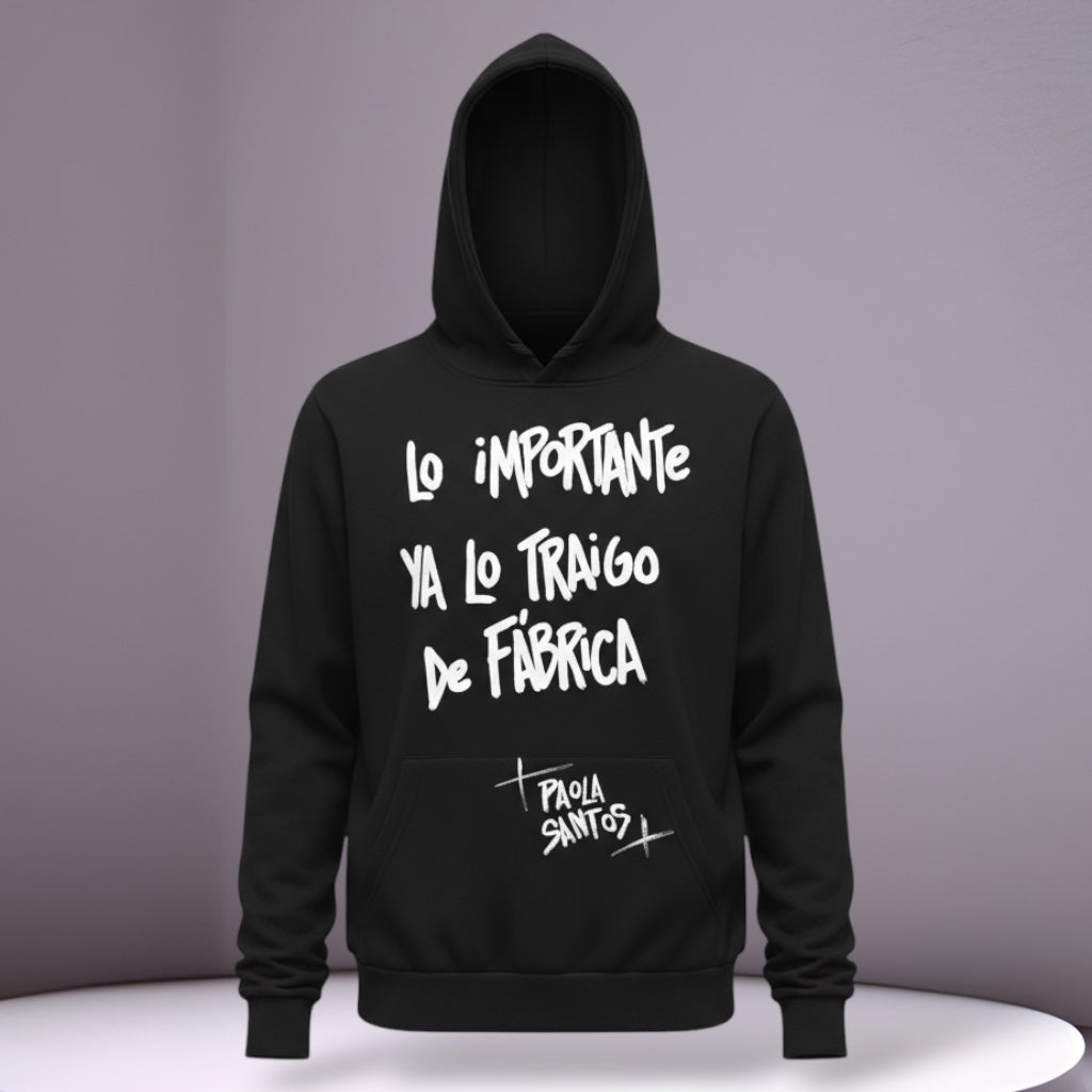🖤 Hoodie “Lo importante ya lo traigo de fábrica” – Kids
