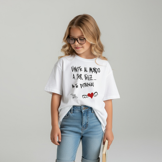 🖤 Reme “Viniste al mundo a ser feliz” — Kids Oversize