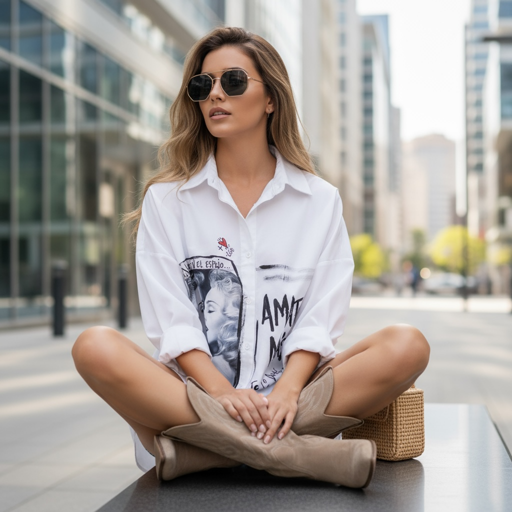 🖤 Camisa Oversize “Amate Más” – Paola Santos