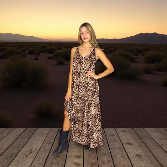 🐆 Vestido Desert – Leopardo Beige