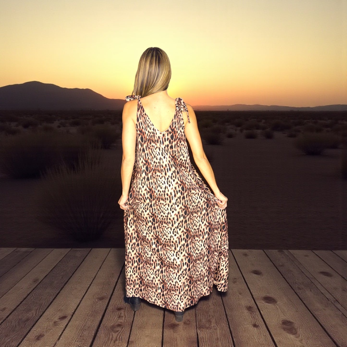 🐆 Vestido Desert – Leopardo Beige
