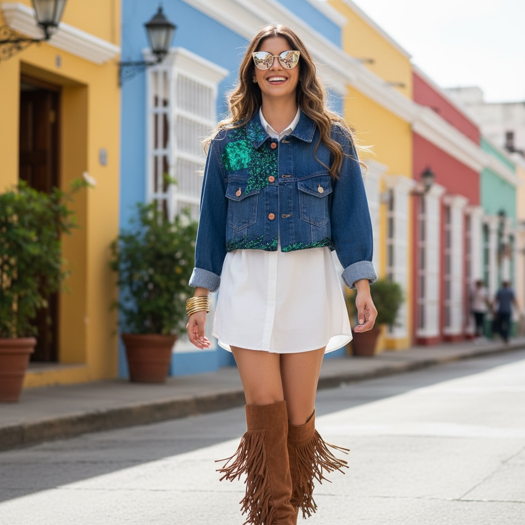 Campera Artística con Bordados y Pintura – Edición Única