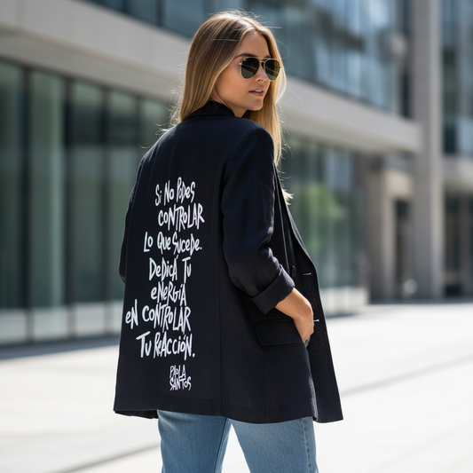 Blazer de lino Intervenido – Controlar Tu Reacción