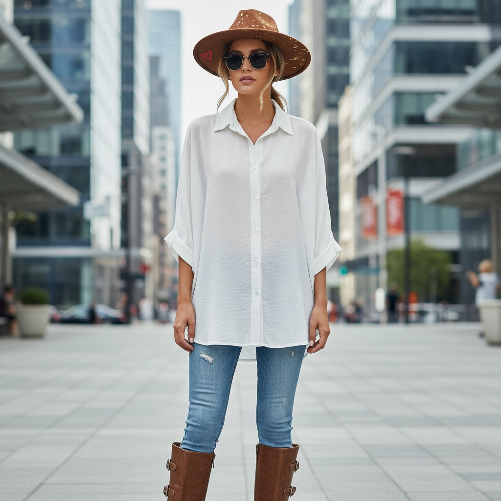 Camisa Murciélago de seda amasada