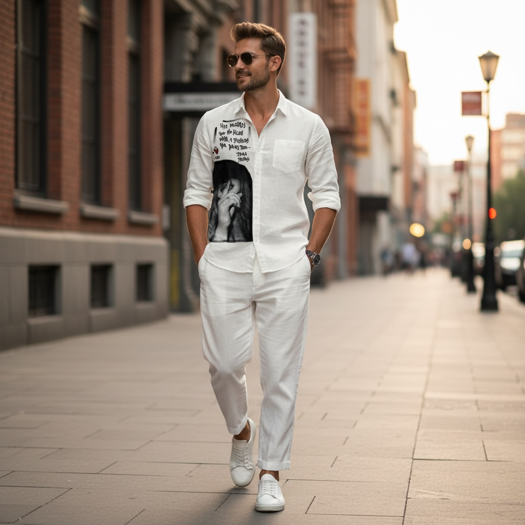 Camisa Lino Unisex - "Hay palabras que no dicen nada, y silencios que dicen todo"