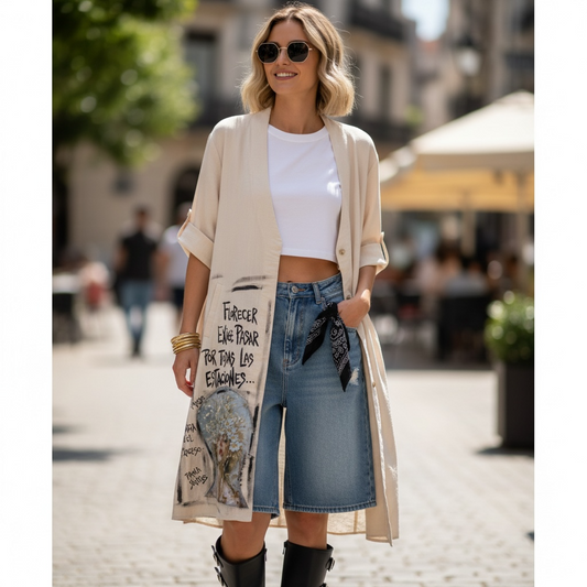 Sobrecamisa/Kimono "Florecer exige pasar por todas las estaciones"