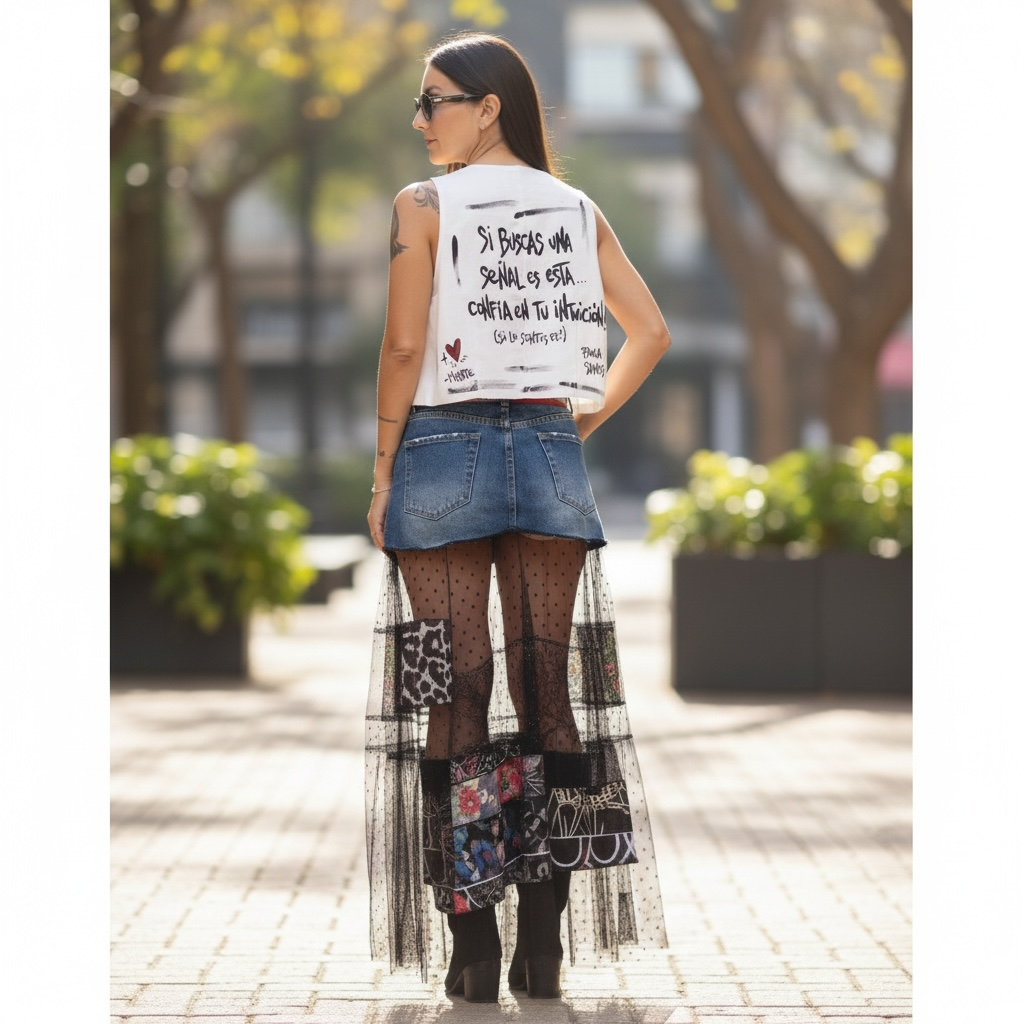 Chaleco de Lino Intervenido a Mano – "Si buscas una señal es esta. Confiá en tu intuición"