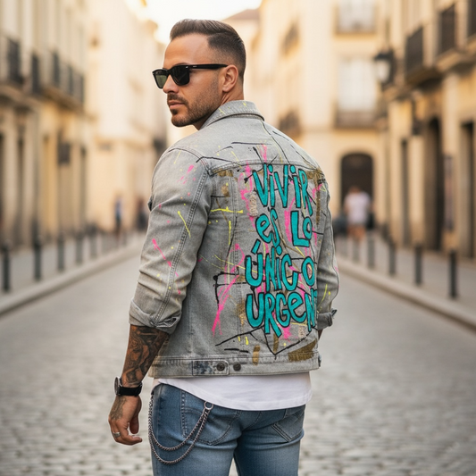 Campera de Jean Unisex - "Vivir es lo único urgente"