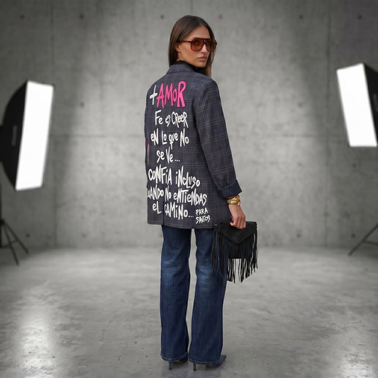 🖤 Blazer Escocés "Fe es creer en lo que no se ve"