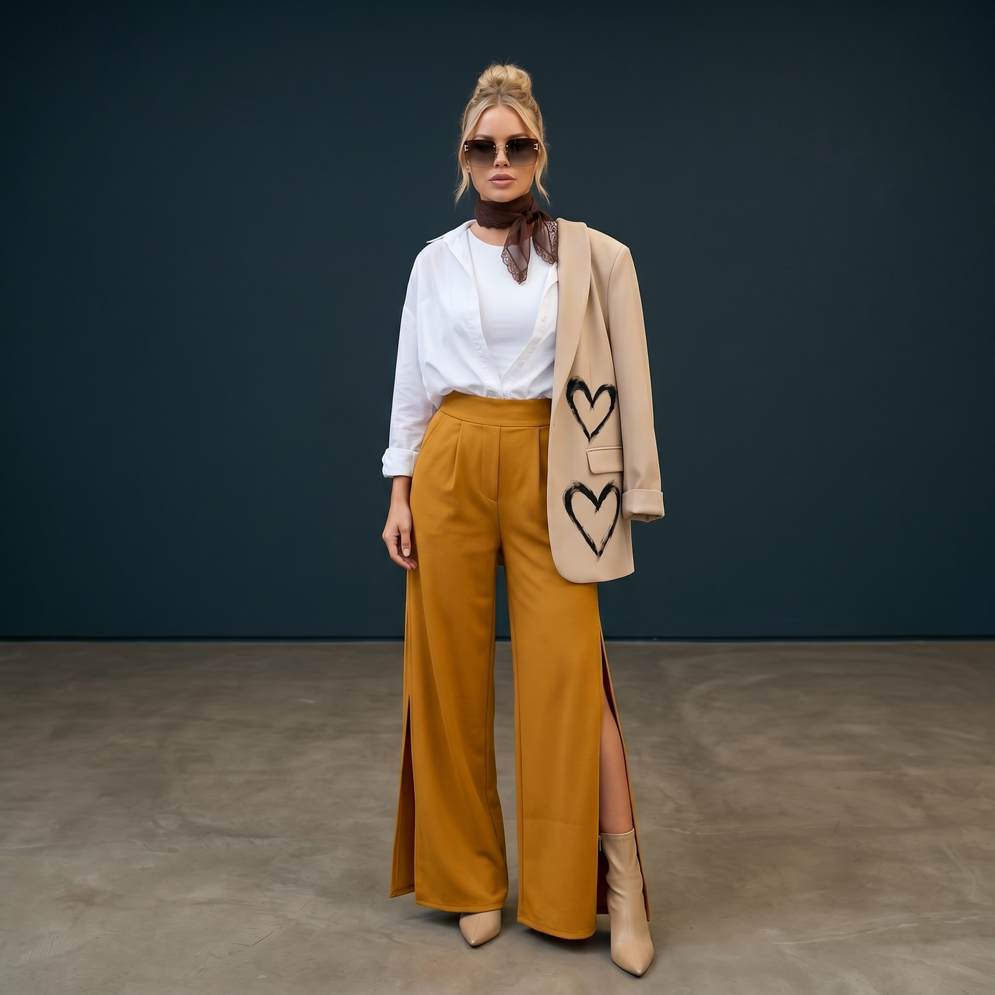 Pantalón Palazzo de Punto Crepe Elastizado | Última oportunidad | Paola Santos