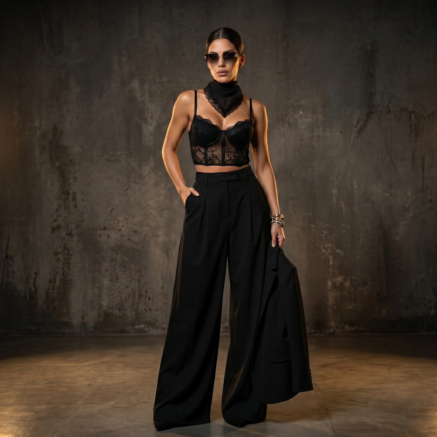 Bralette de Encaje Negro