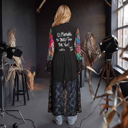 Kimono Largo con Encaje | Es Momento de Darlo Todo Por Vos