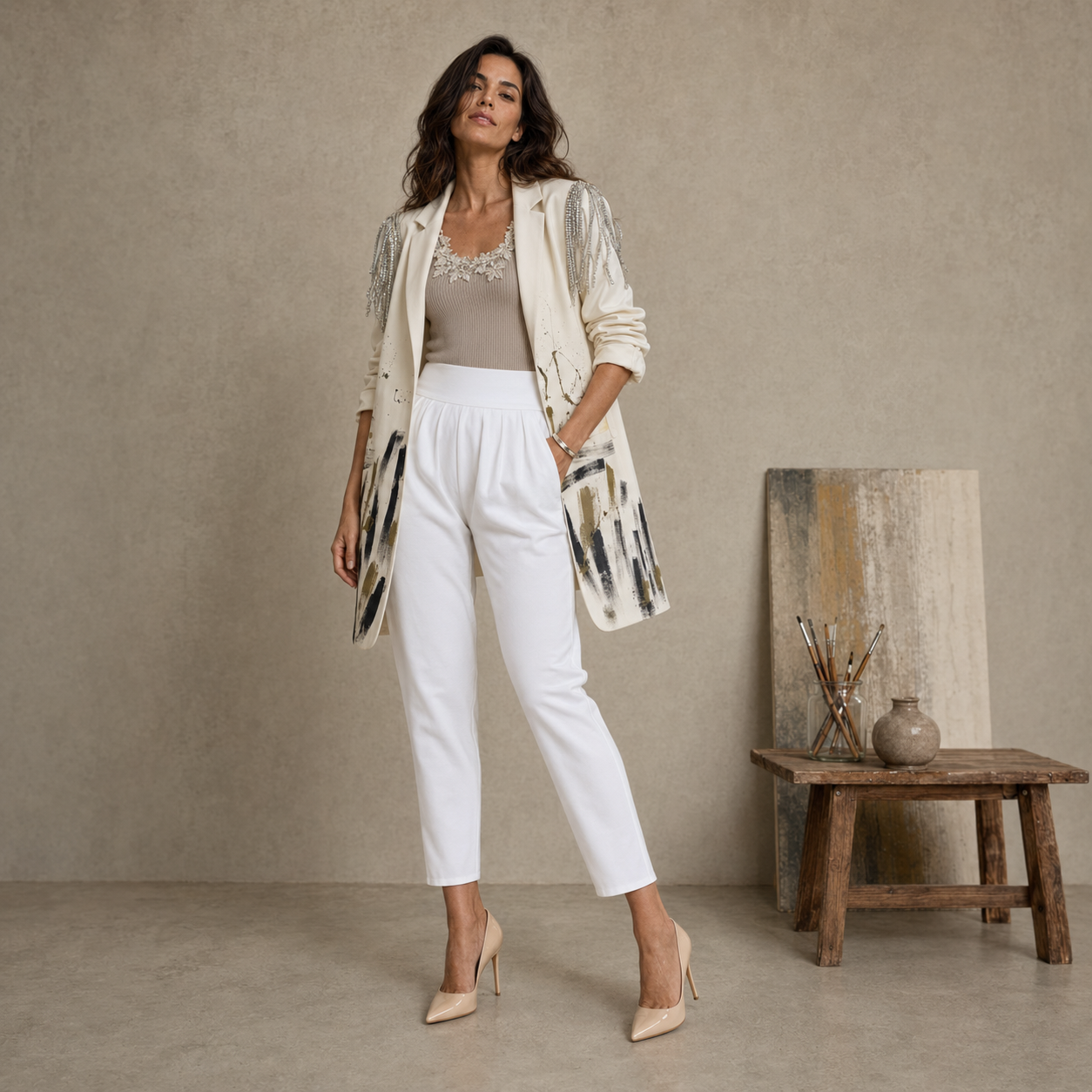 Pantalón de Punto Crepé Elastizado
