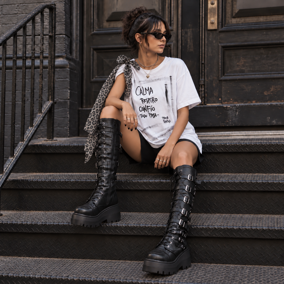 Remera oversize 100% algodón "Calma, respiro, confío"