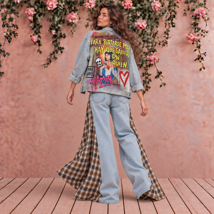 Campera Unisex intervenida  "Para portarse mal, hay que saber con quién"