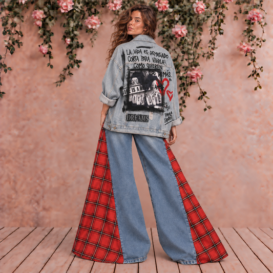 Campera Unisex intervenida  "La vida es demasiado corta para vivirla como quieren los demas"