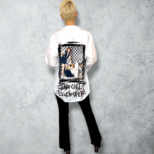 Camisa oversize de popelina – “Estado civil: escucho ofertas”