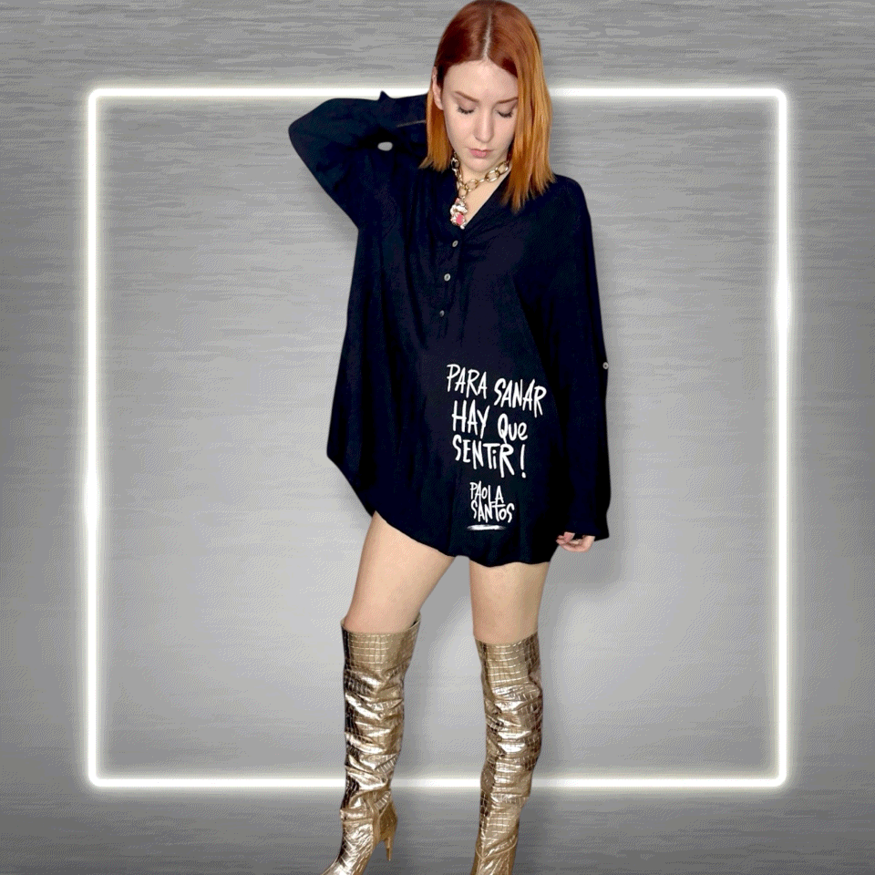 🖤 Camisa Oversize Negra — “Para sanar hay que sentir”