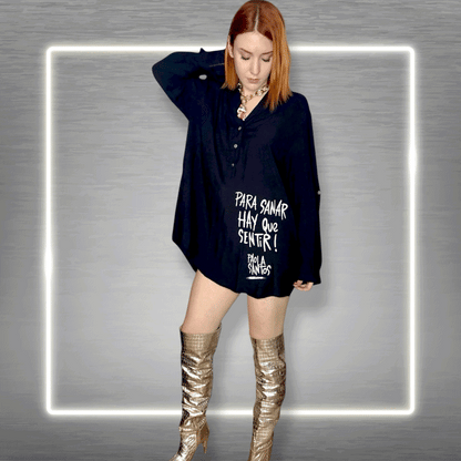 🖤 Camisa Oversize Negra — “Para sanar hay que sentir”