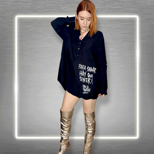 🖤 Camisa Oversize Negra — “Para sanar hay que sentir”