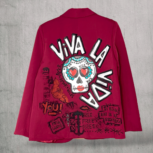 Blazer “Viva la Vida” pintado a mano