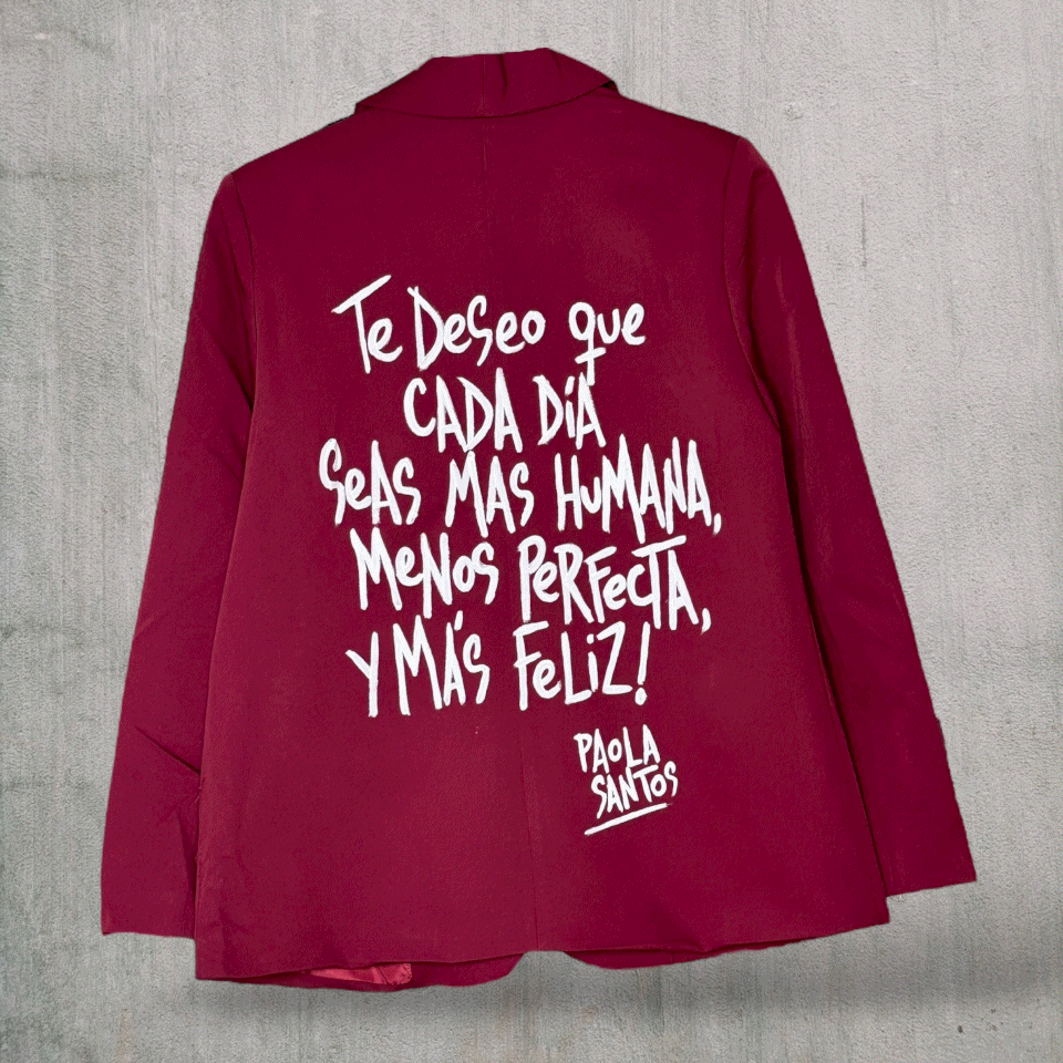 Blazer “Más Humana” pintado a mano