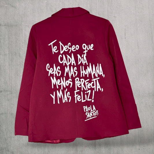 Blazer “Más Humana” pintado a mano