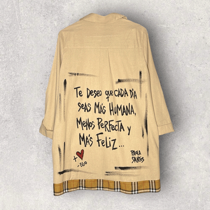Camisa oversize lino y algodón – “Sé más humana, menos perfecta”