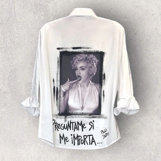 Camisa oversize de popelina – “Pregúntame si me importa”