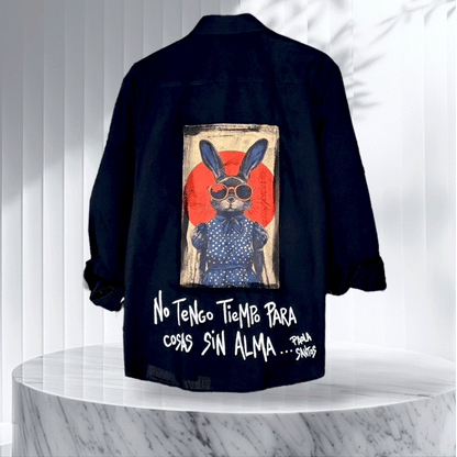Camisa popelina negra – “No tengo tiempo para cosas sin alma”