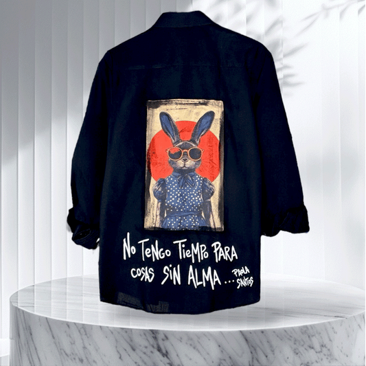 Camisa popelina negra – “No tengo tiempo para cosas sin alma”