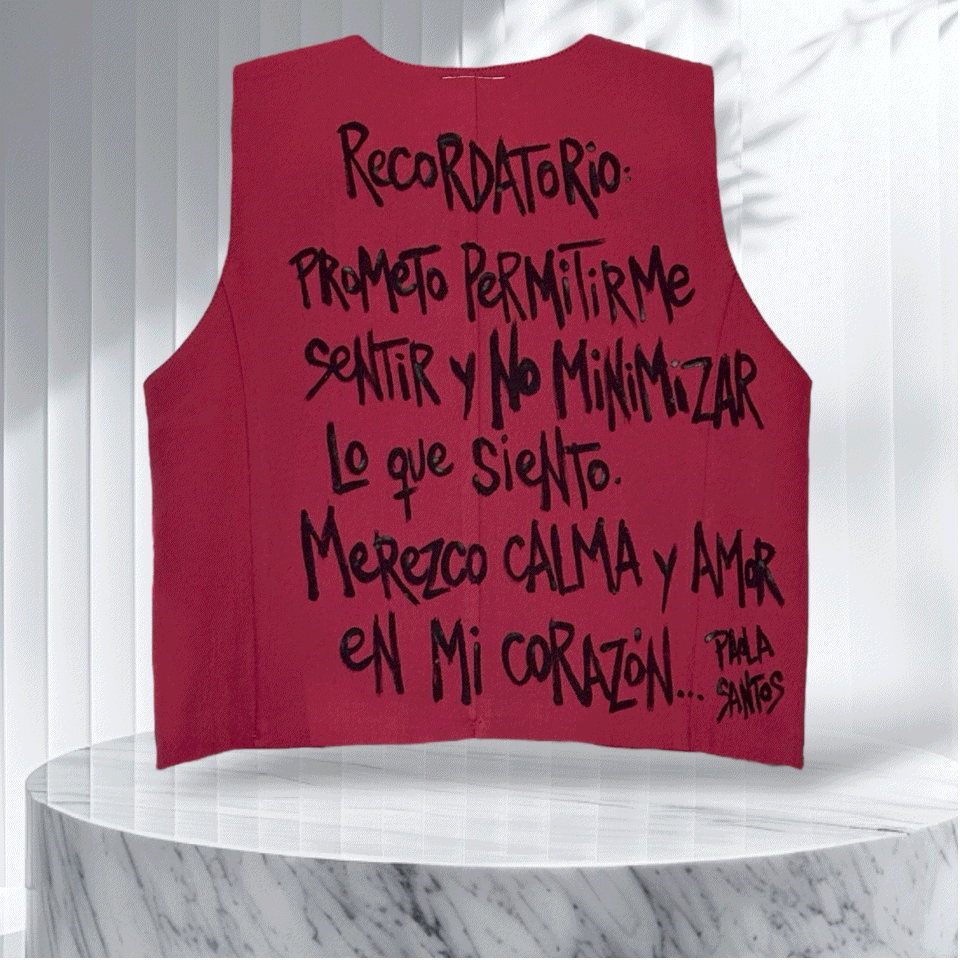 Chaleco Bordeaux Oversize – “Recordatorio: sentir y merecer calma”