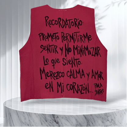 Chaleco Bordeaux Oversize – “Recordatorio: sentir y merecer calma”