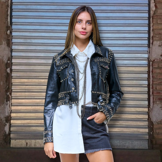 Campera de cuero vegano