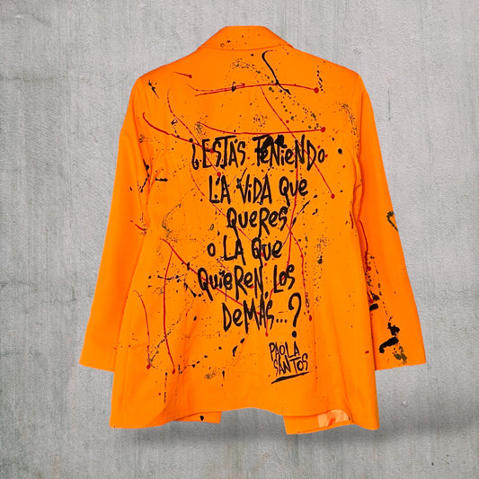 Blazer “La Vida que Queres” pintado a mano