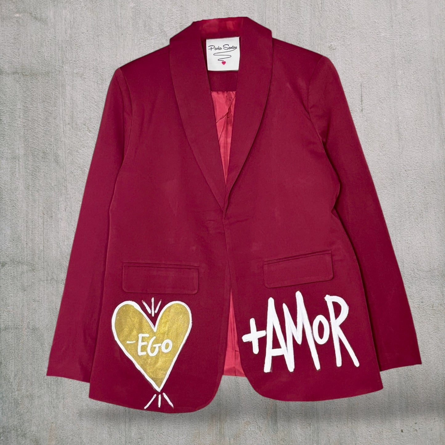 Blazer “Más Humana” pintado a mano