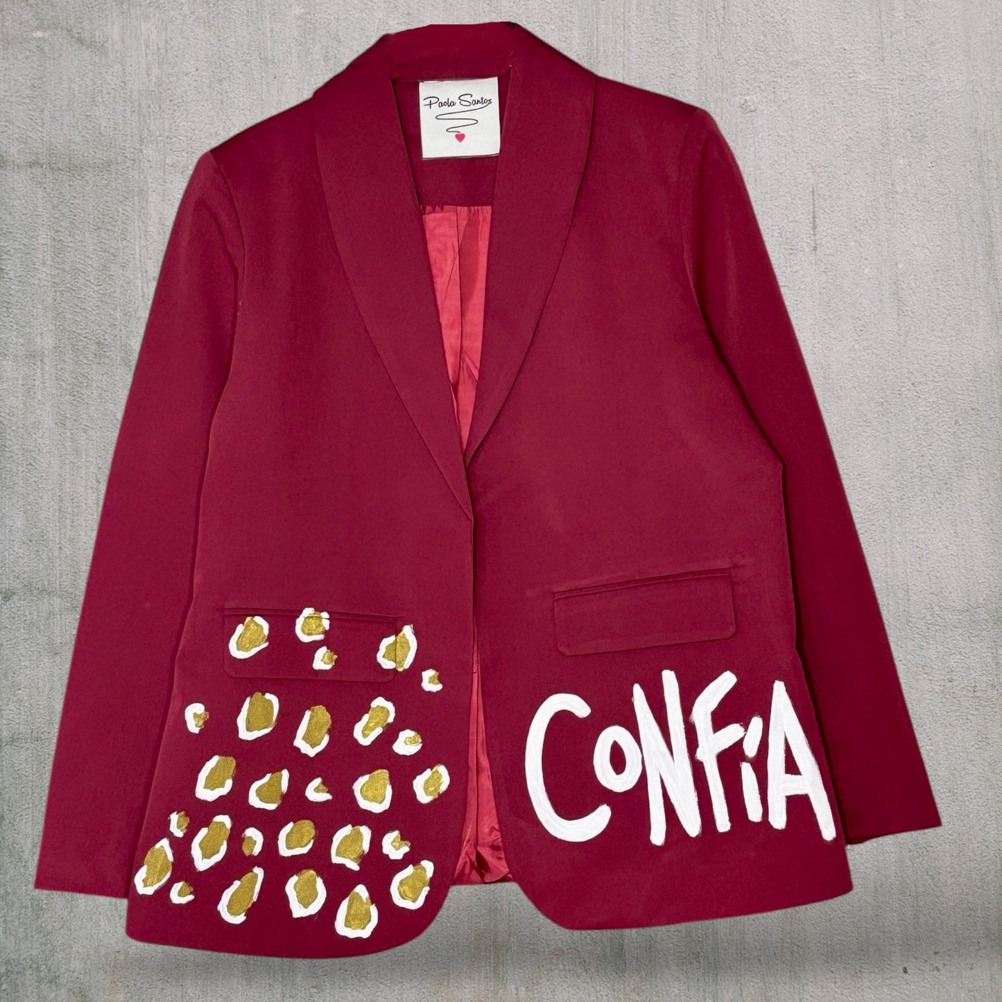 Blazer “La Vida es un Ratito” pintado a mano