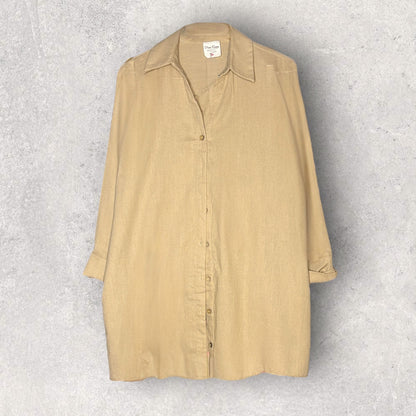 Camisa oversize lino y algodón – “Sé más humana, menos perfecta”