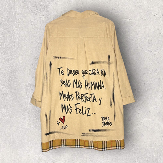 Camisa oversize lino y algodón – “Sé más humana, menos perfecta”