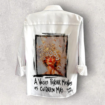 Camisa oversize de popelina – “A veces pensar menos es cuidarse más”
