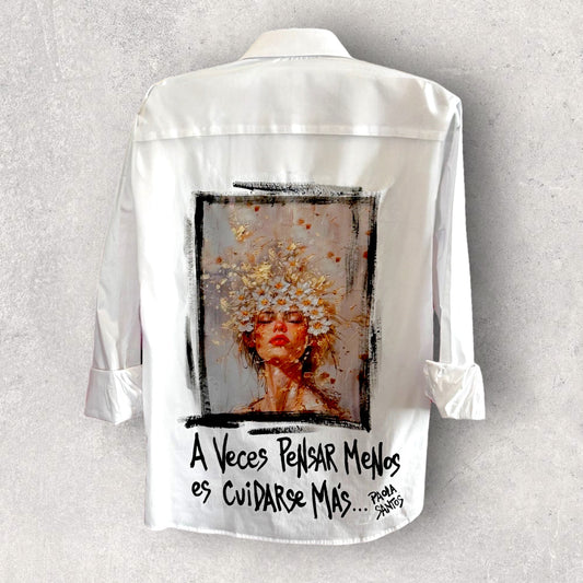 Camisa oversize de popelina – “A veces pensar menos es cuidarse más”
