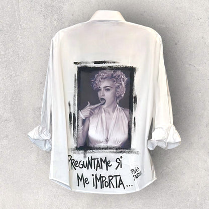 Camisa oversize de popelina – “Pregúntame si me importa”