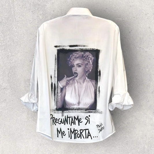 Camisa oversize de popelina – “Pregúntame si me importa”